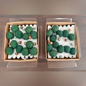 Felt ball and bell garland (set of 2)